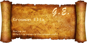 Grosman Ella névjegykártya